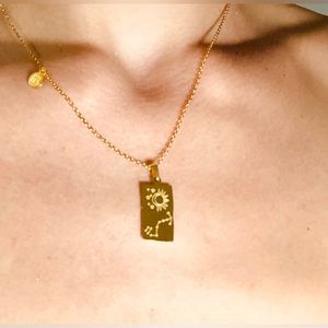 SCORPIO• 18K Gold Plated Necklace 410+65mm Chain NWT